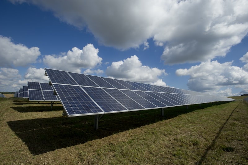 Ground-mount solar array in a field